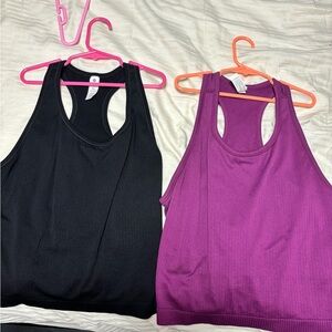 Women's Black and Purple Tank Tops DSG